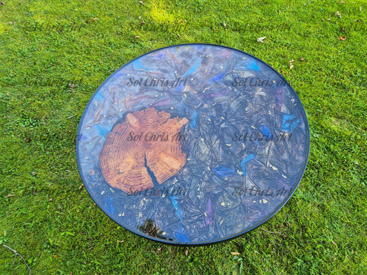 Bord sort med træskive og bølgeteknik